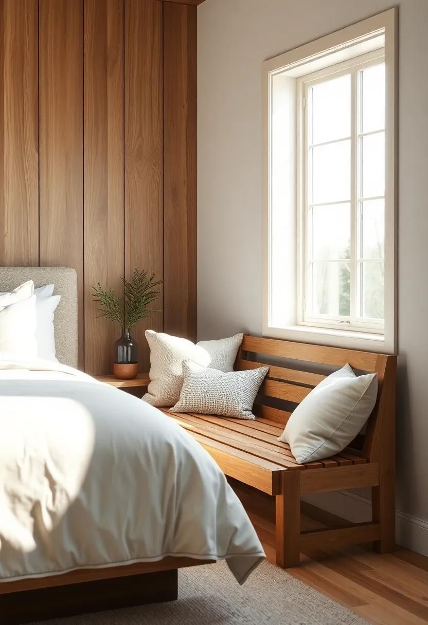 Design a cozy reading nook: Create a small, inviting spot with a wooden bench and plush cushions placed by a‍ window, filled⁤ with natural⁢ light