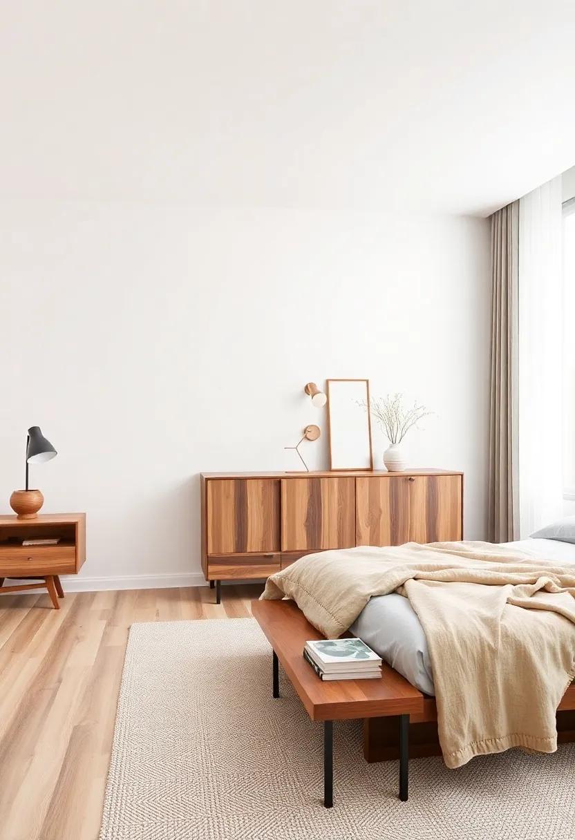 Furnish‍ with minimalist ​designs: Choose sleek furniture pieces made from ⁢natural woods and metals to promote‍ a clean, uncluttered aesthetic