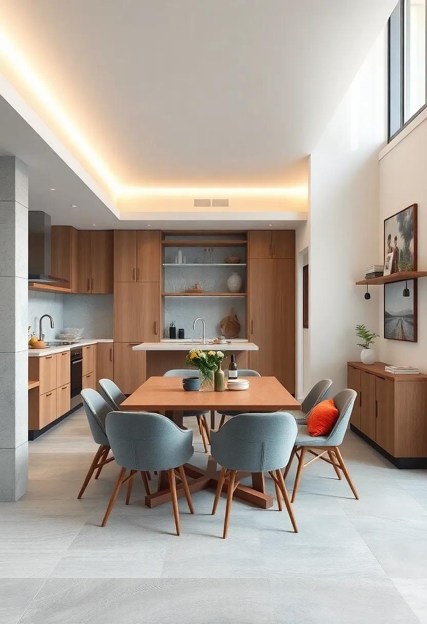 Space-saving Design: Incorporate foldable chairs and extendable tables to facilitate ‌flexible dining options