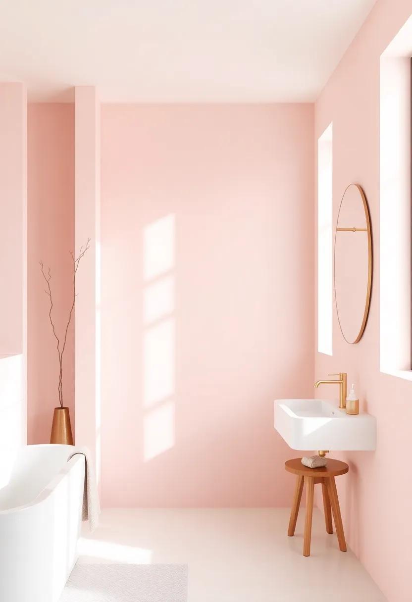 Subtle Sophistication: Blush Pink and Cream for a soft, Elegant Bathroom Space