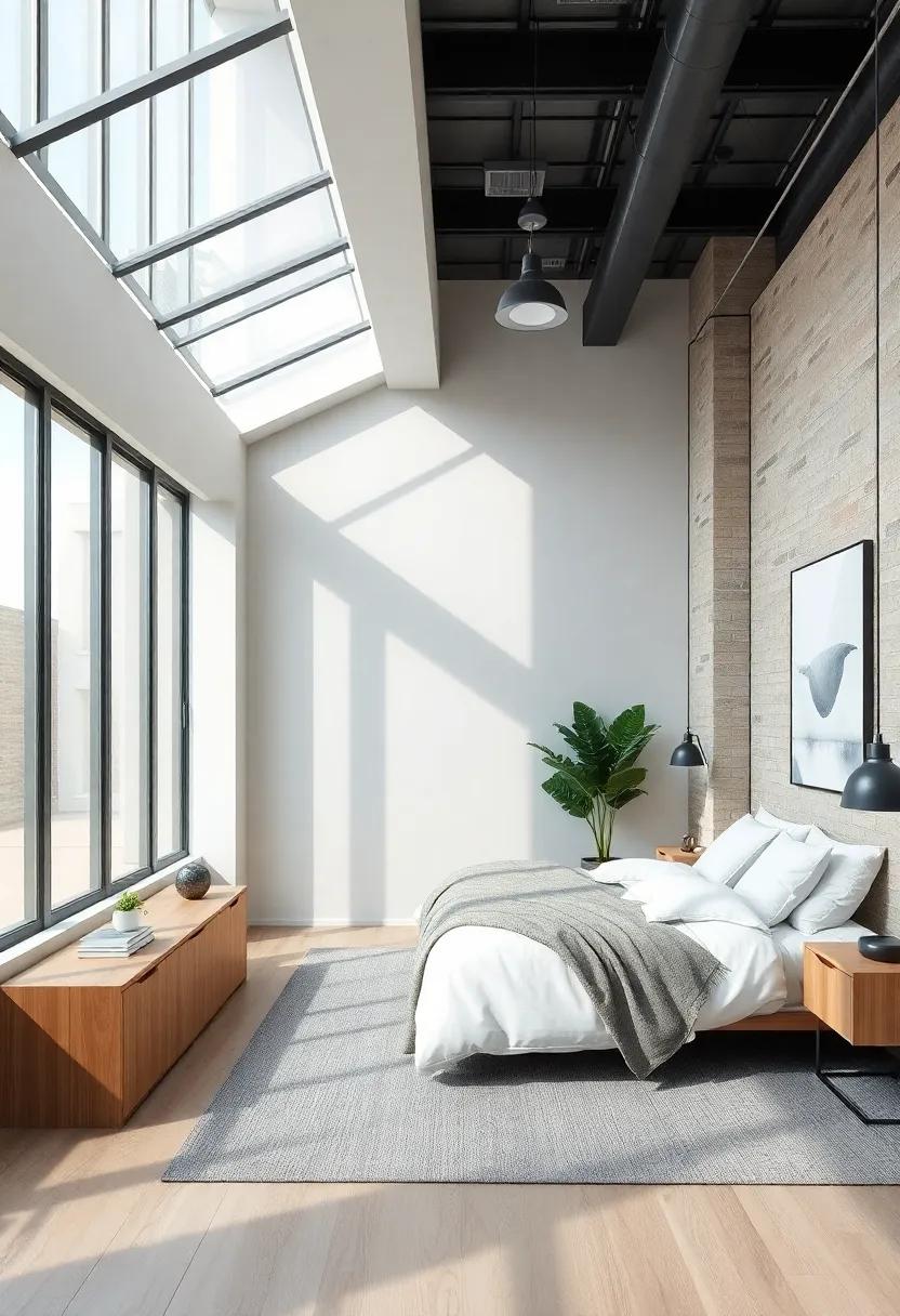 Embracing Natural Light for an Inviting Industrial Bedroom space