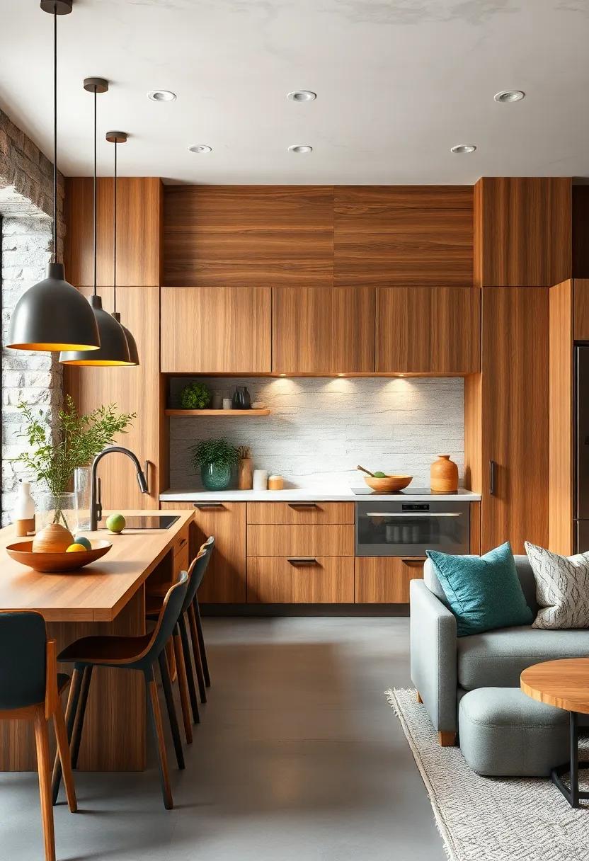 Earthy Color Palette: Select an earthy color scheme that complements wood tones, such as greens, browns, and muted grays, for a harmonious look