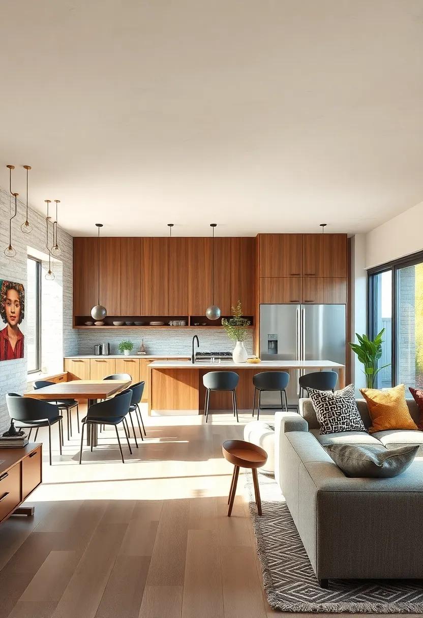 Open Floor Concept: Blend kitchen and dining areas with a cohesive design that promotes fluidity and social interaction