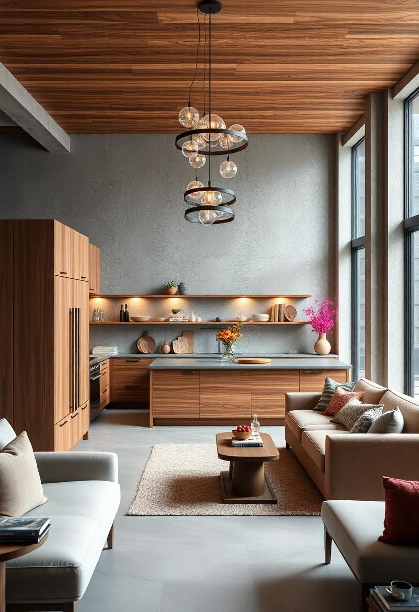 Statement Lighting: Install unique pendant lights or a bold chandelier to serve as a focal point and add personality to your kitchen