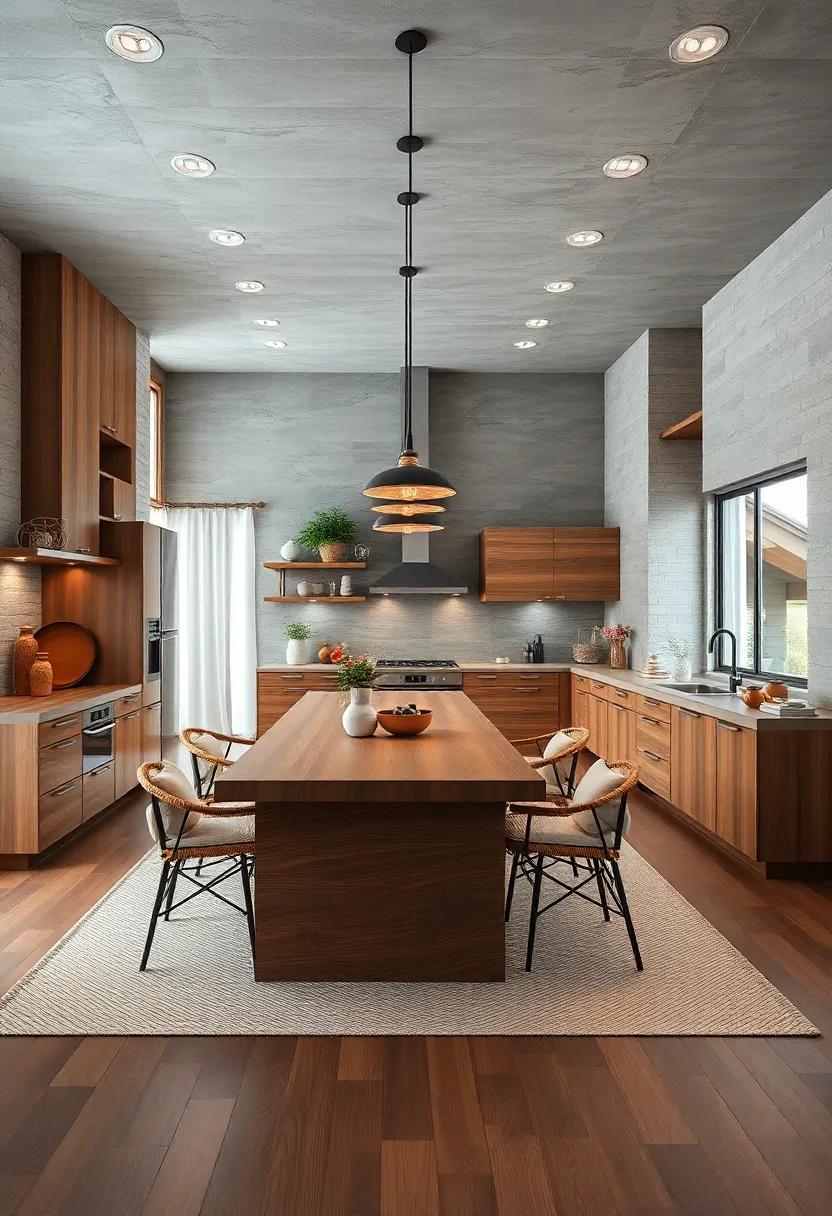 Warm Textiles: Add comfort with soft textiles like woven rugs, cushions, or curtains in natural fibers to soften the hard surfaces