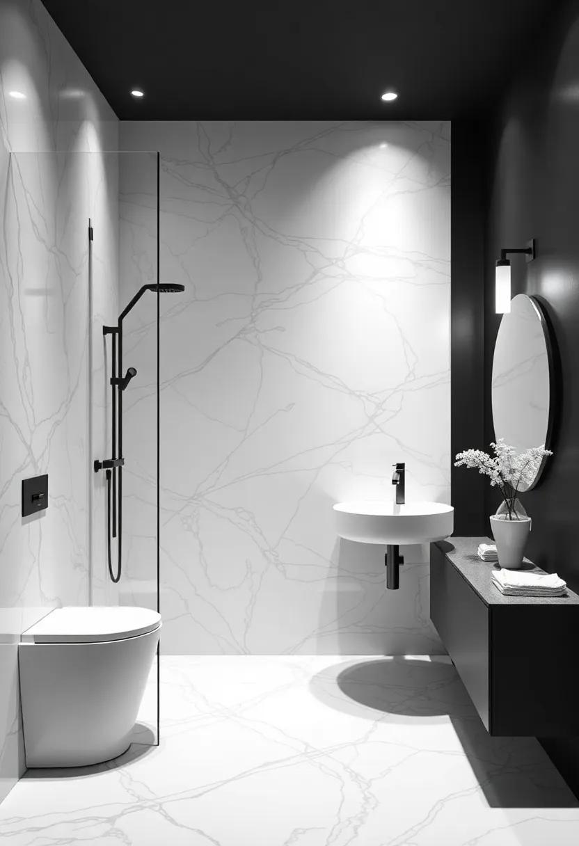 Timeless monochrome Palette ​Choices for a Chic Bathroom Oasis