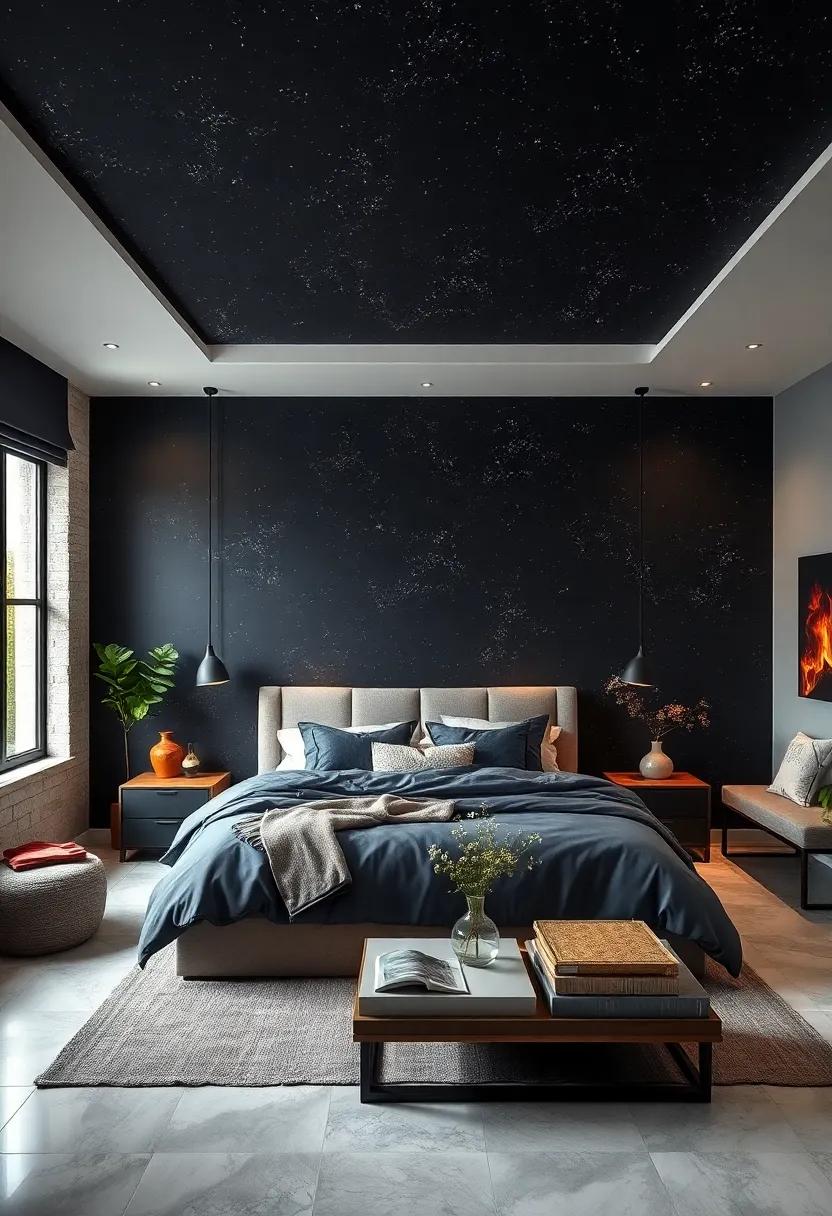 Dark night Sky: Embrace a dark navy or black with subtle star patterns to create a tranquil, starry night atmosphere