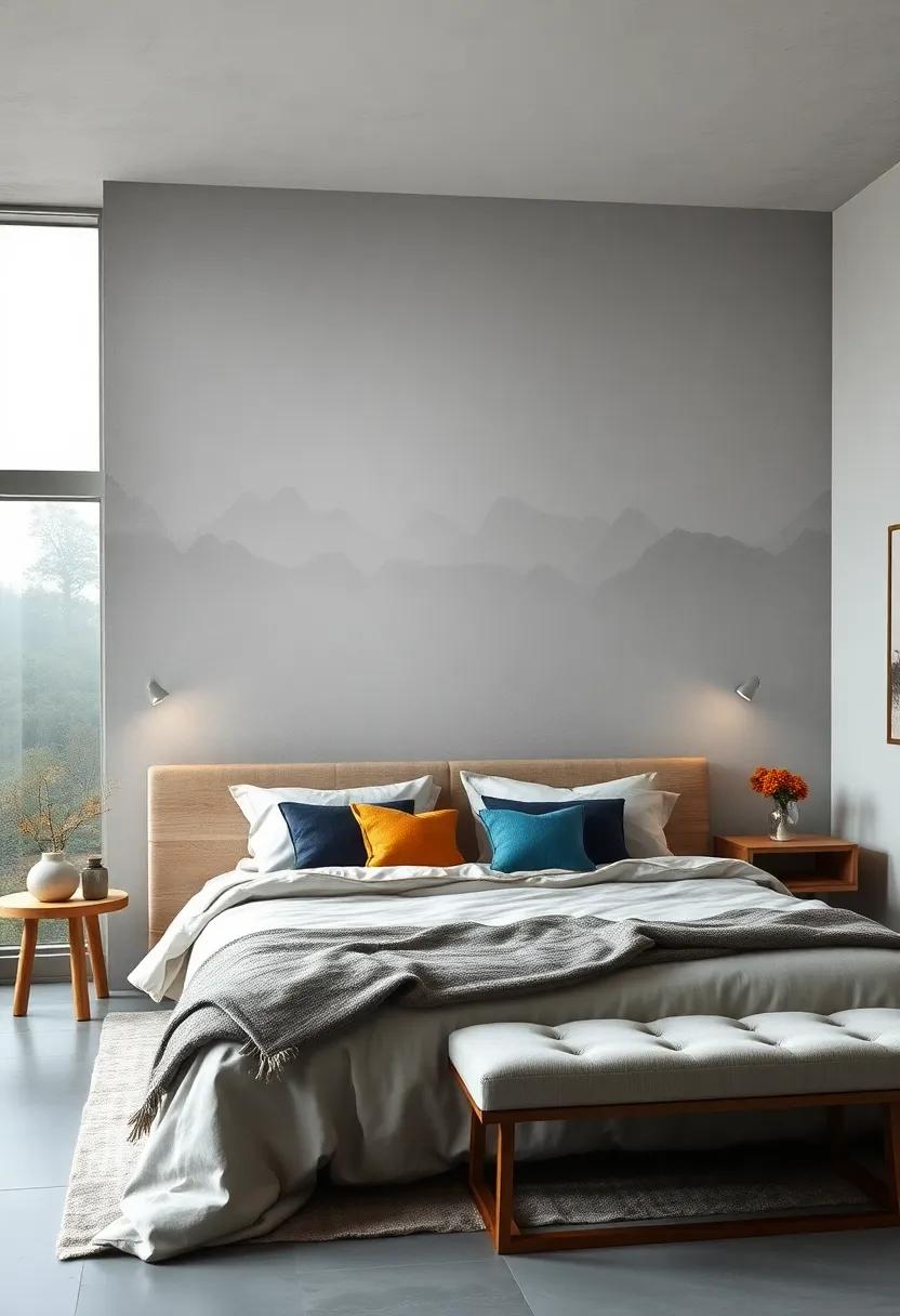Misty Mountain Grey: A soft grey reminiscent of mist-covered mountains creates a serene backdrop, perfect for a restful night's sleep