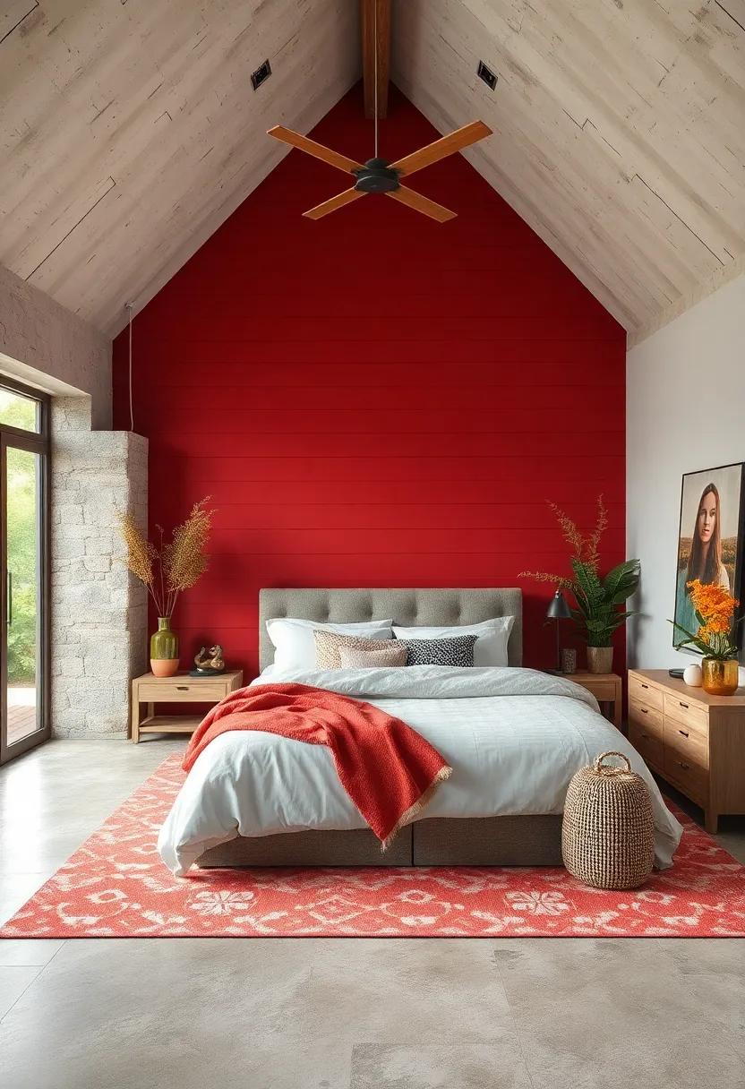Rustic Barn Red: Channel the charm of country living with a rich barn red, adding warmth and character to your sleeping space