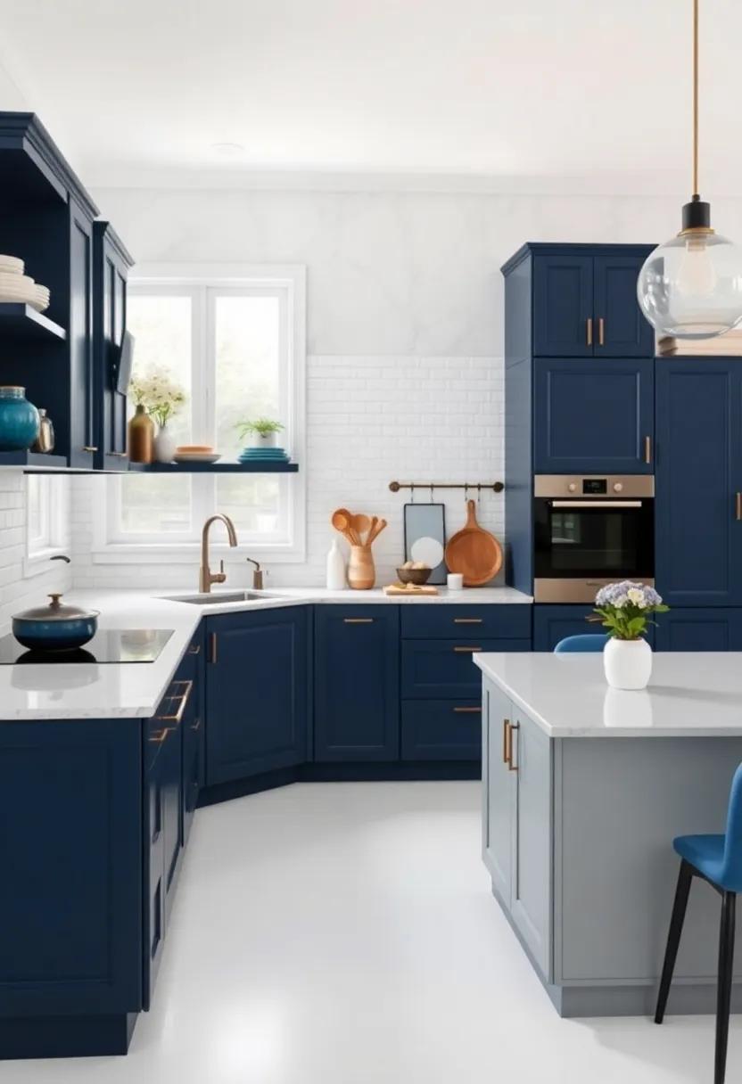 Influences of Vintage and Classic Styles with Navy ​Blue Accents
