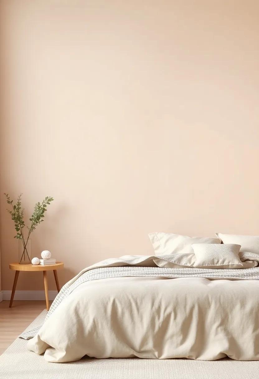 Peach Beige and Gentle Gray: A harmonious blend that creates an inviting backdrop, perfect for a comforting retreat