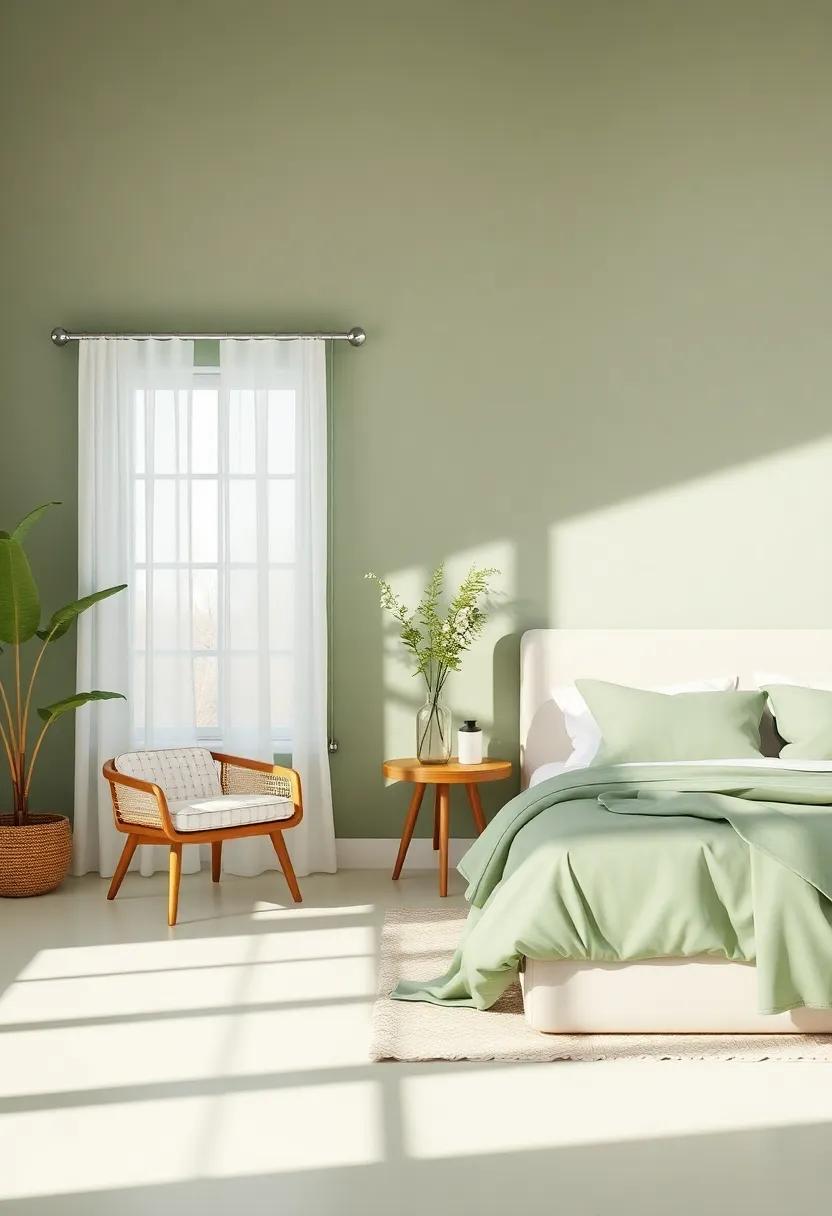 Sage Green and Off-White: Bringing the beauty of nature indoors, this combination fosters a restful environment infused with freshness
