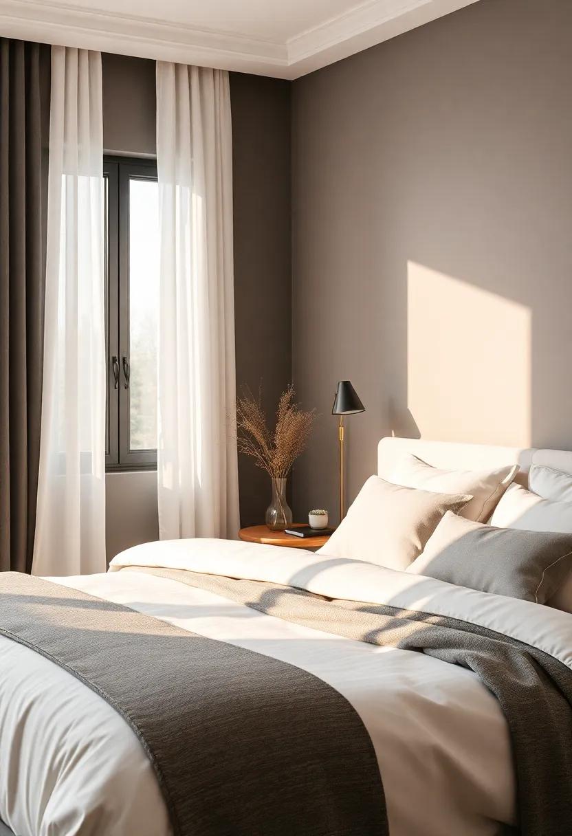 warm Ivory and Charcoal: Elegant yet understated, this combination is great for creating a modern, peaceful atmosphere