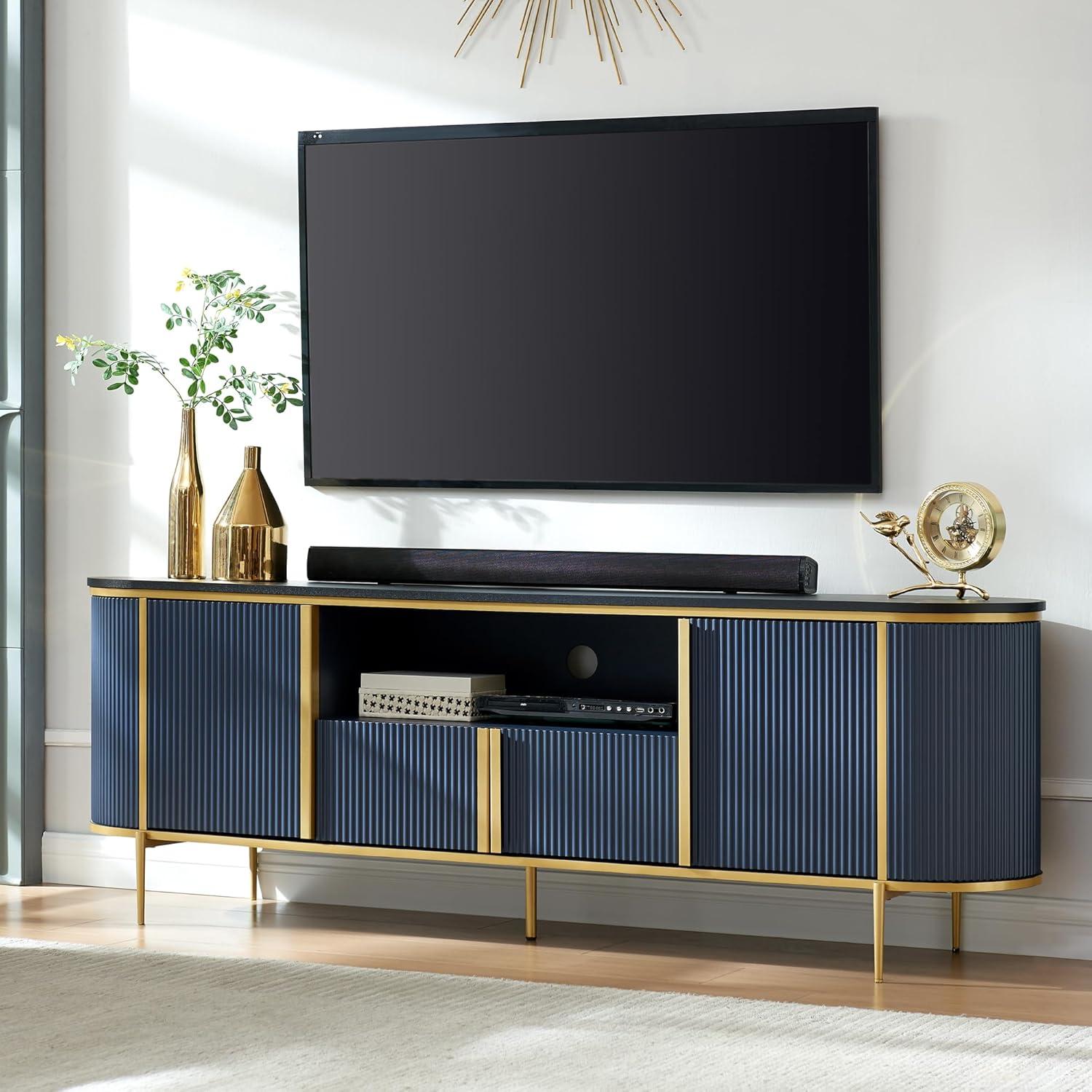 OKD Luxury 70″ Fluted TV Stand — fits your 80″ TV neatly