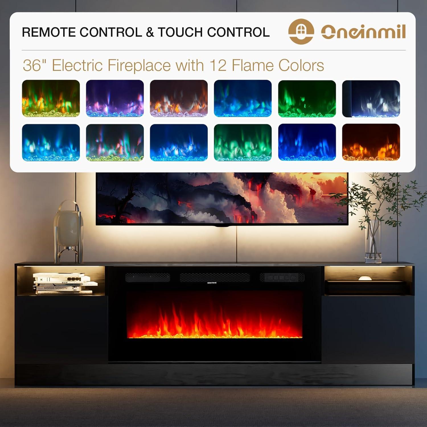 Oneinmil ⁤Fireplace TV Stand w/ 36