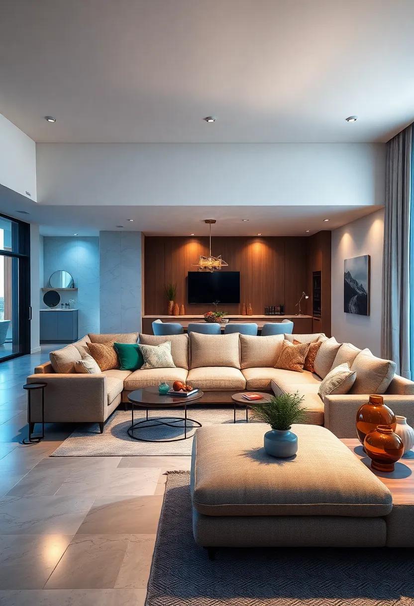 Incorporate Lighting: Enhance ‌the mood with stylish floor lamps or pendant ⁣lights placed near ⁤the sectional, illuminating ⁣the space​ and highlighting design elements