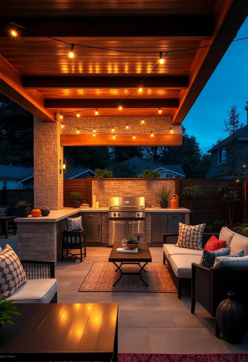 Lighting ⁣for Ambiance: ‍Utilize string lights‍ or ⁣built-in LED lighting ​to create an inviting ambiance⁢ that extends ⁣your outdoor kitchen experience‌ well ⁣into the evening