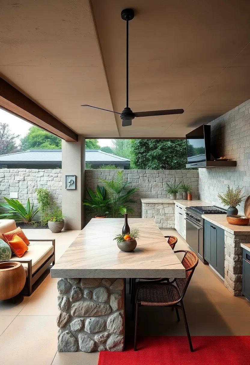 Natural stone Accents: Use natural stone for ⁢countertops or feature⁢ walls⁣ to⁢ bring in an organic element, ‍enhancing the⁣ connection‍ to nature