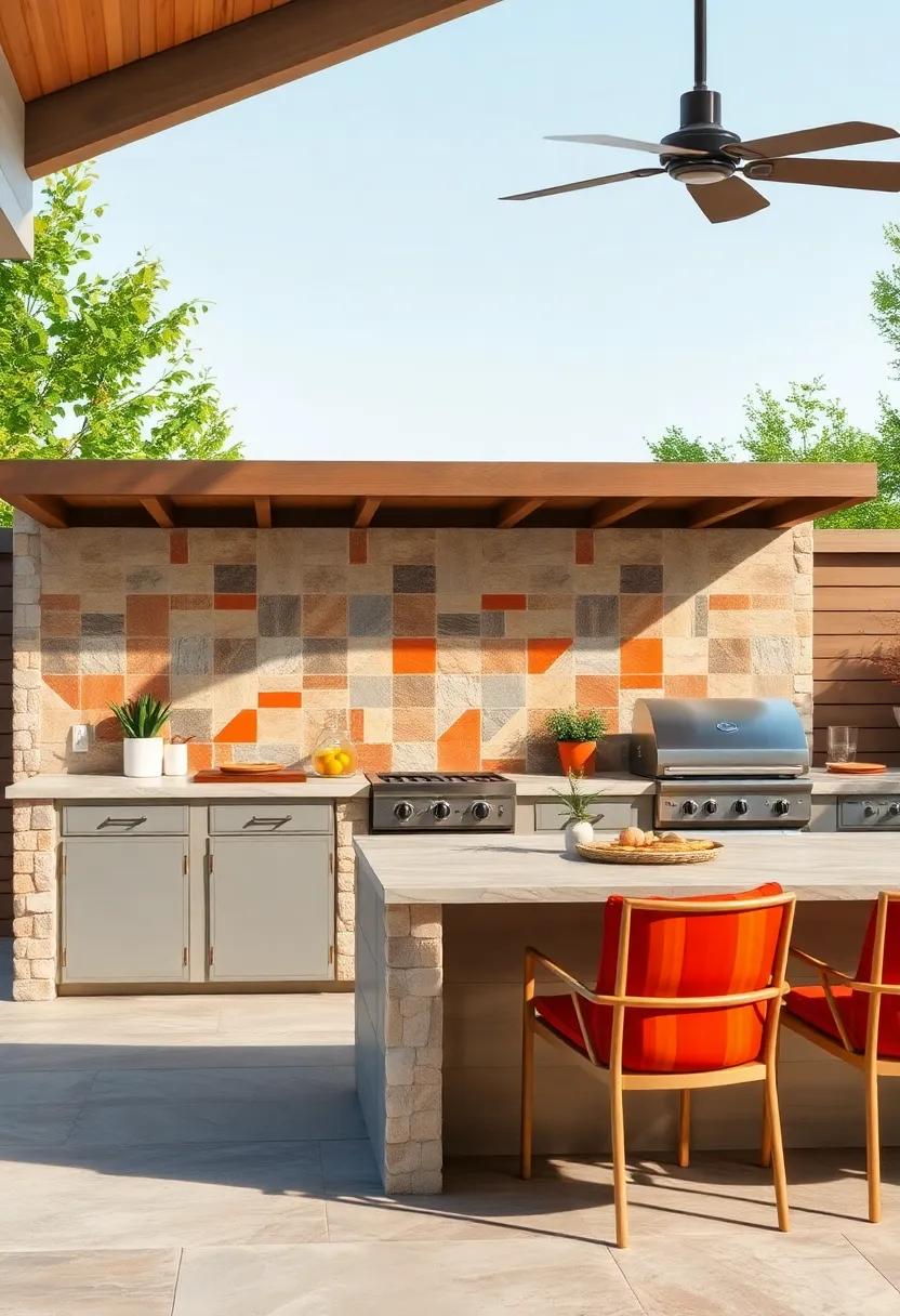 Tile Backsplash for Color and Texture: ‍Add a vibrant tile ​backsplash‍ that reflects your personality and complements the rest of your outdoor‍ design effortlessly