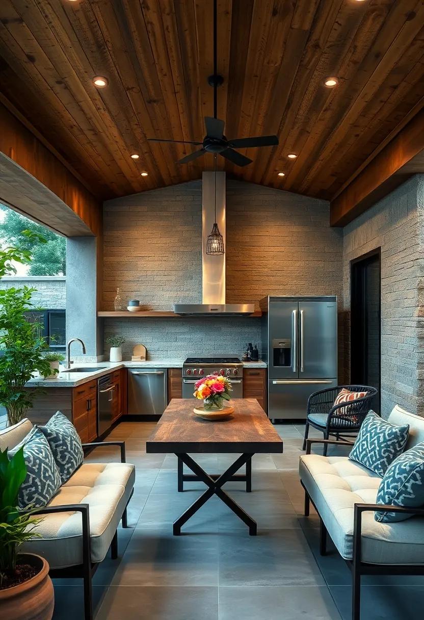 Utilize Natural Materials: Opt ⁢for wood, stone, and metal ‌finishes that blend harmoniously⁢ with the outdoor environment for ‍a⁤ rustic yet polished look
