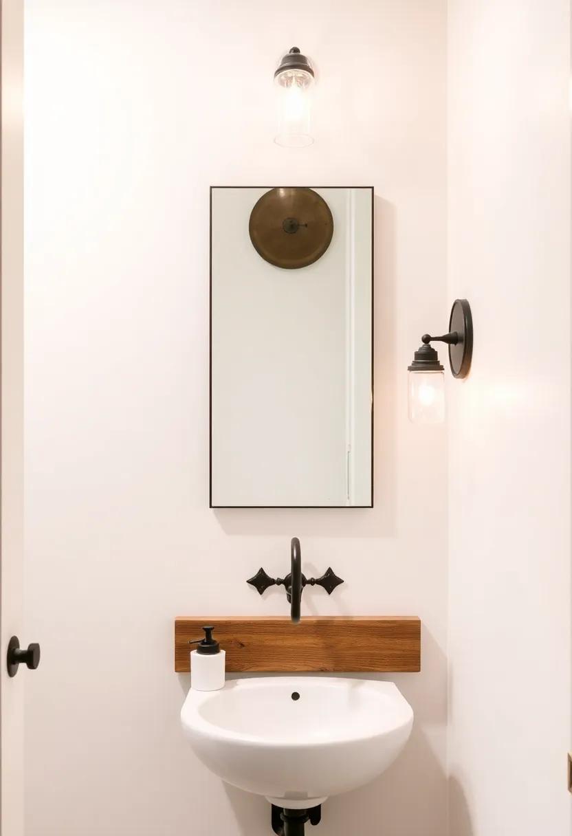 Rustic Retreat: ‍Find beautifully crafted sconces made from reclaimed wood and wrought iron, ideal⁣ for​ bringing ‌a cozy, farmhouse feel to ‌your powder room