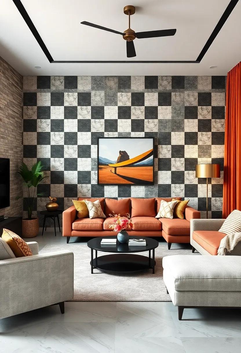 Checkerboard Designs: Create bold statements with retro checkerboard ⁢wallpaper that brings an eye-catching,graphic element to your decor