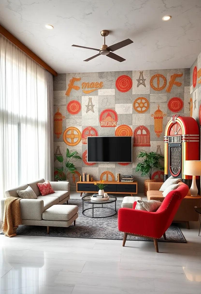 Retro Jukebox Themes: Capture the spirit⁣ of the 50s with jukebox-themed wallpaper ⁢that serves as a playful reminder of rock n’ roll while setting a lively tone for your space