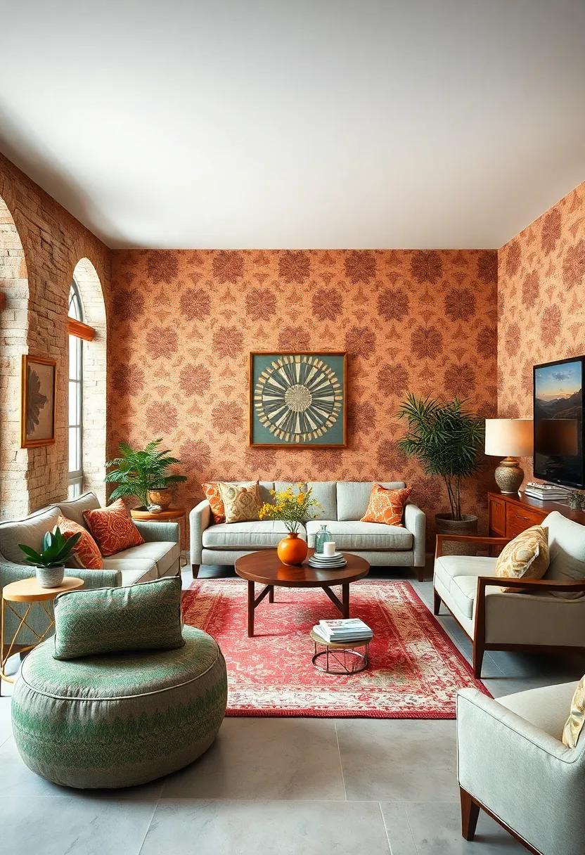 Southwestern Patterns: Bring a warm, rustic feel with⁣ Southwestern-inspired wallpaper that depicts ‌geometric designs in earthy tones, ⁢perfect for cozying ⁣up your space