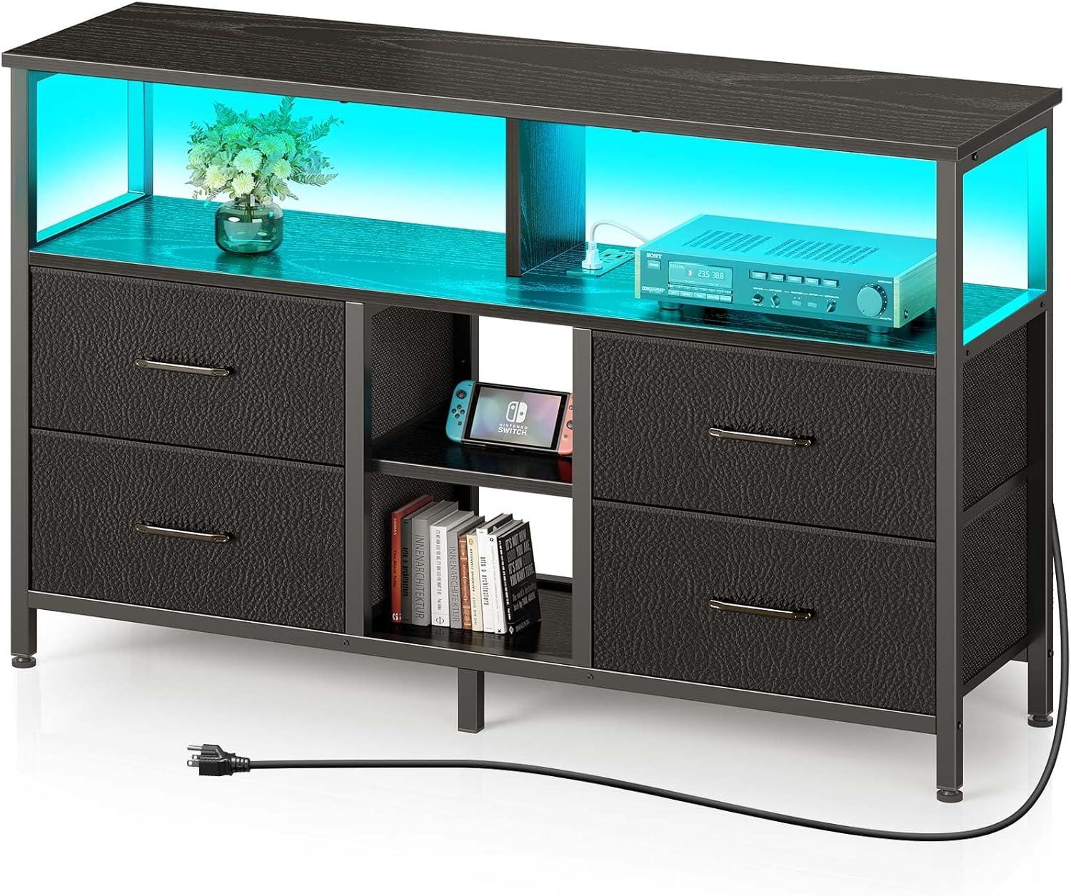 Rolanstar TV Stand with Power Outlets: organize your media