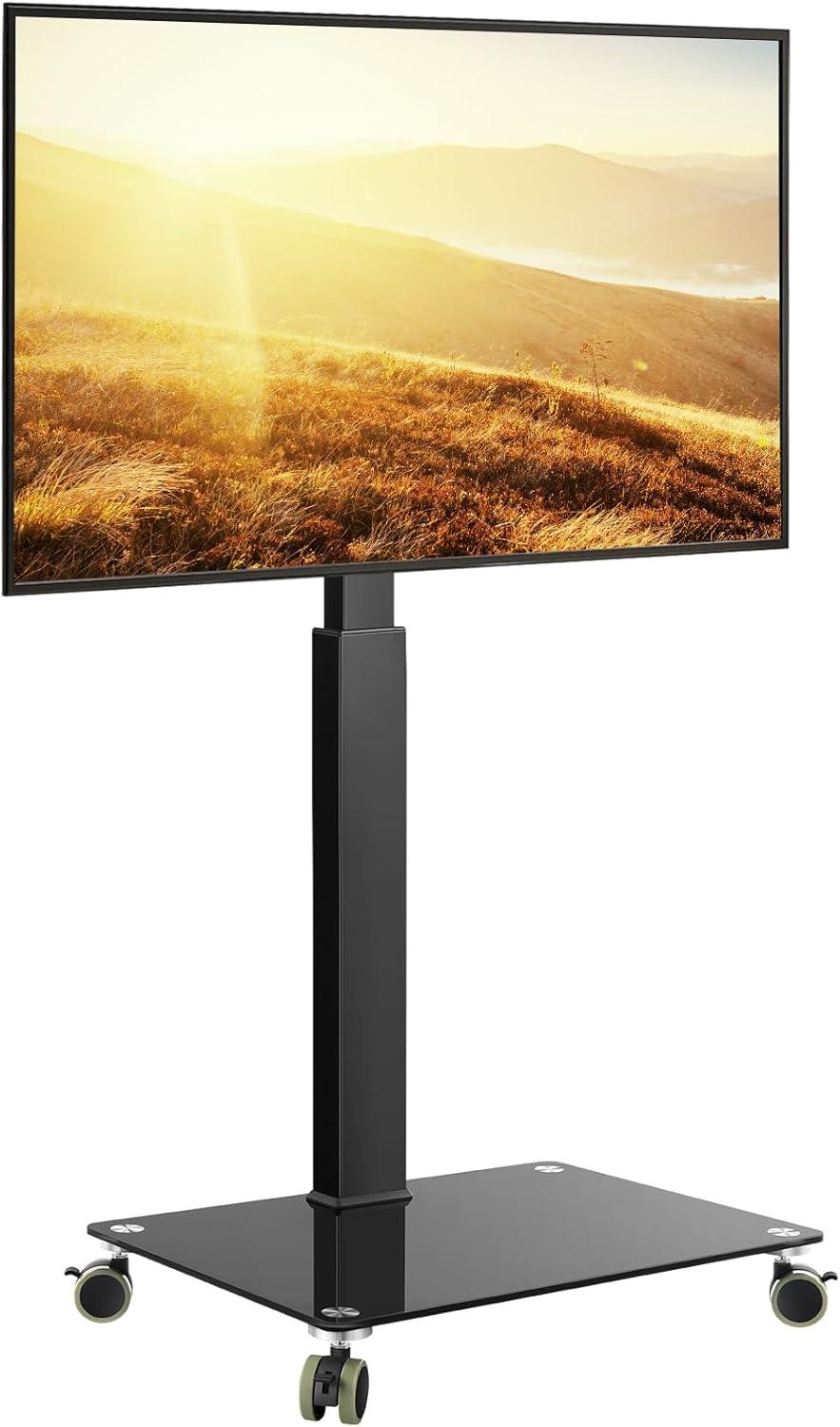 Rolling Floor TV Stand Mobile TV Cart: Fits your space