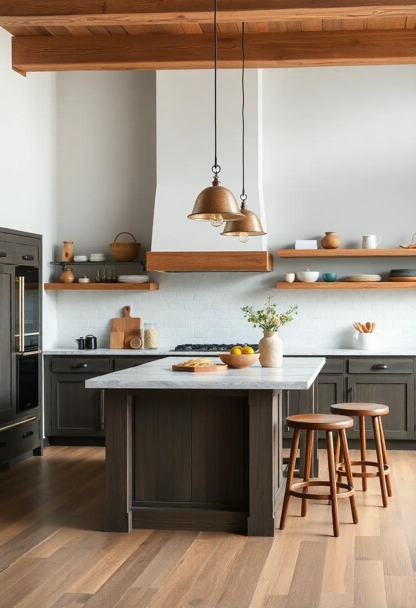 Integrate a rustic Island for Practical Cooking Space