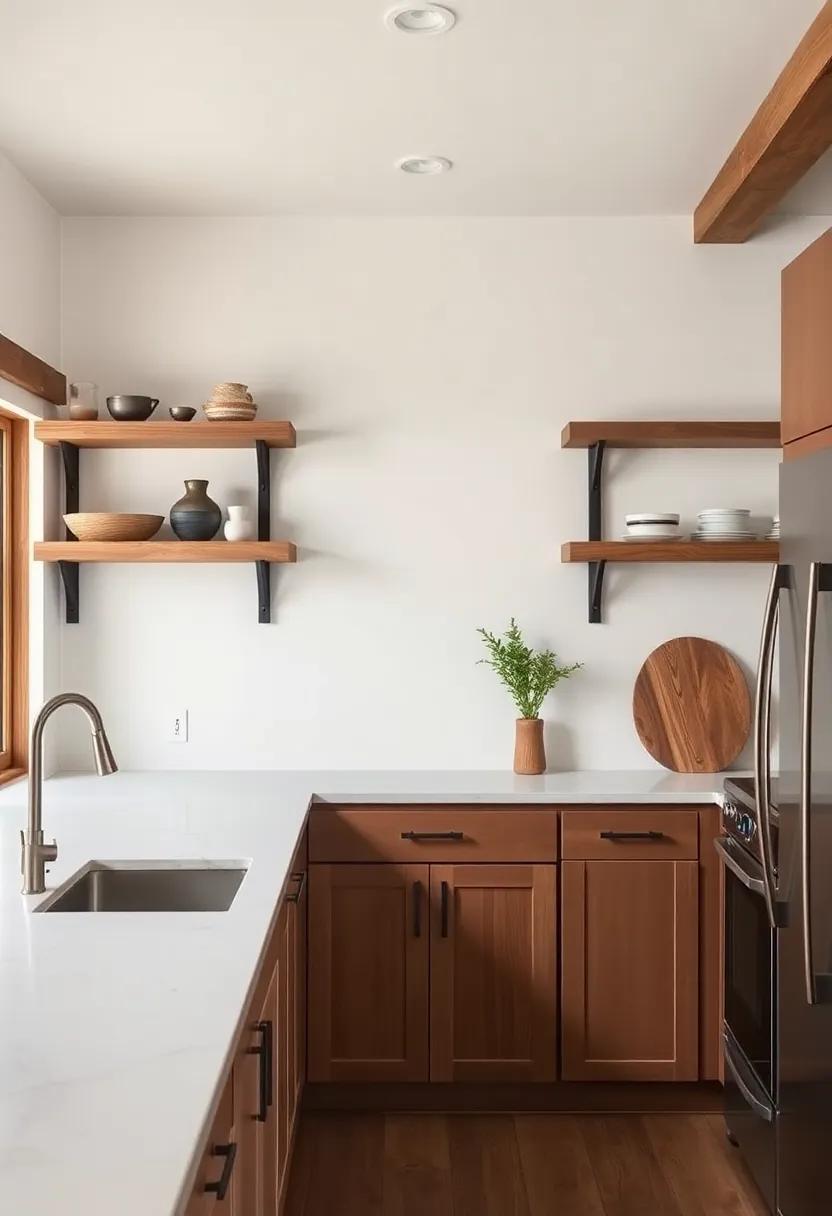 Utilize Open shelving for Both beauty and Functionality