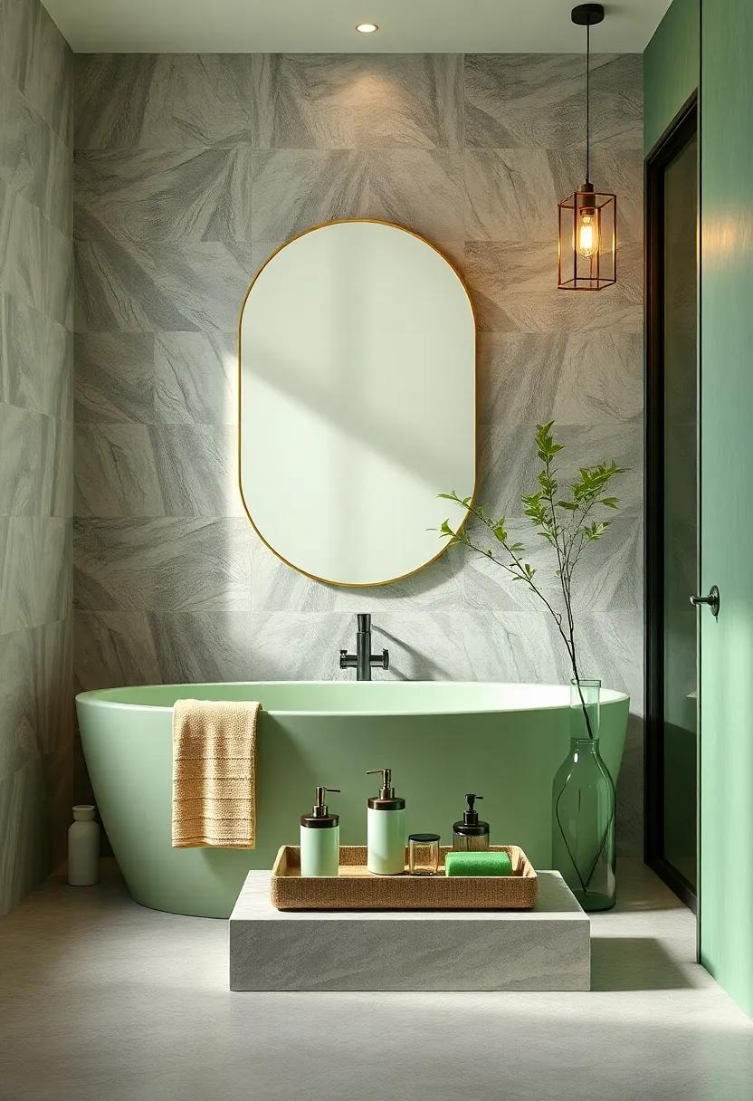 Coordinated Accessories: Gather ‌soap dispensers, toothbrush holders, and trays⁢ in varying shades of green to maintain a cohesive color⁢ palette