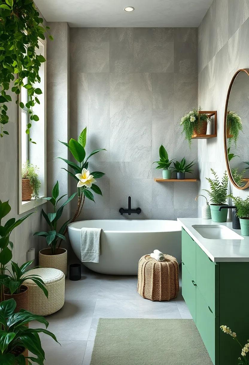 Embrace⁤ Nature with Indoor Plants: Use a variety of lush green plants in your sage green bathroom to create a serene⁣ oasis that feels⁤ grounded and alive