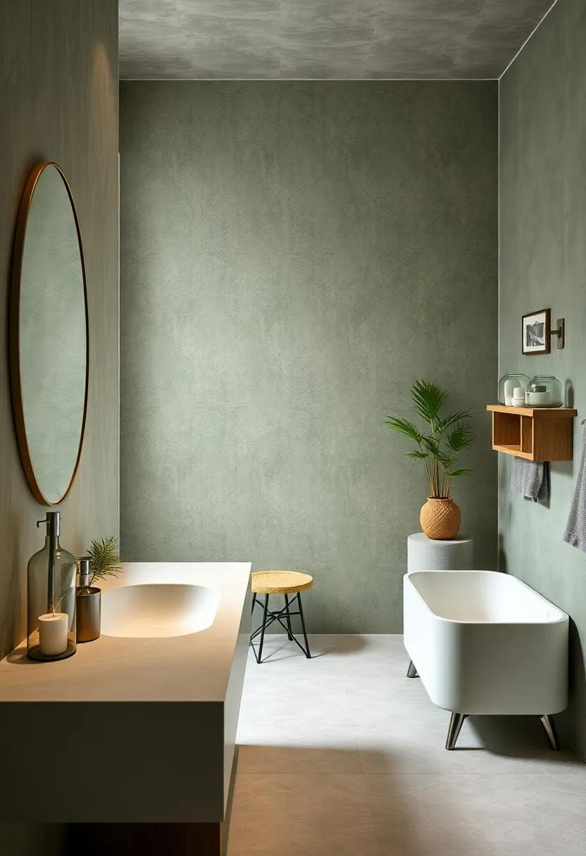 Glass Accents: include glass ‌jars⁤ or containers in muted green​ shades⁣ to organize essentials while adding a touch⁢ of‌ elegance