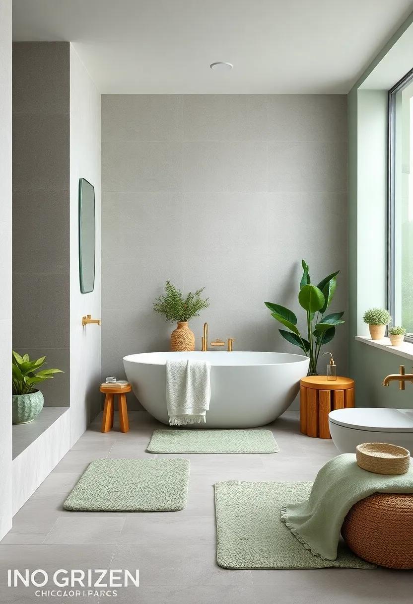 Layered Textiles: Combine different⁣ textures of sage green‌ linens, such as bath mats and‍ shower wraps, to enhance visual and tactile warmth