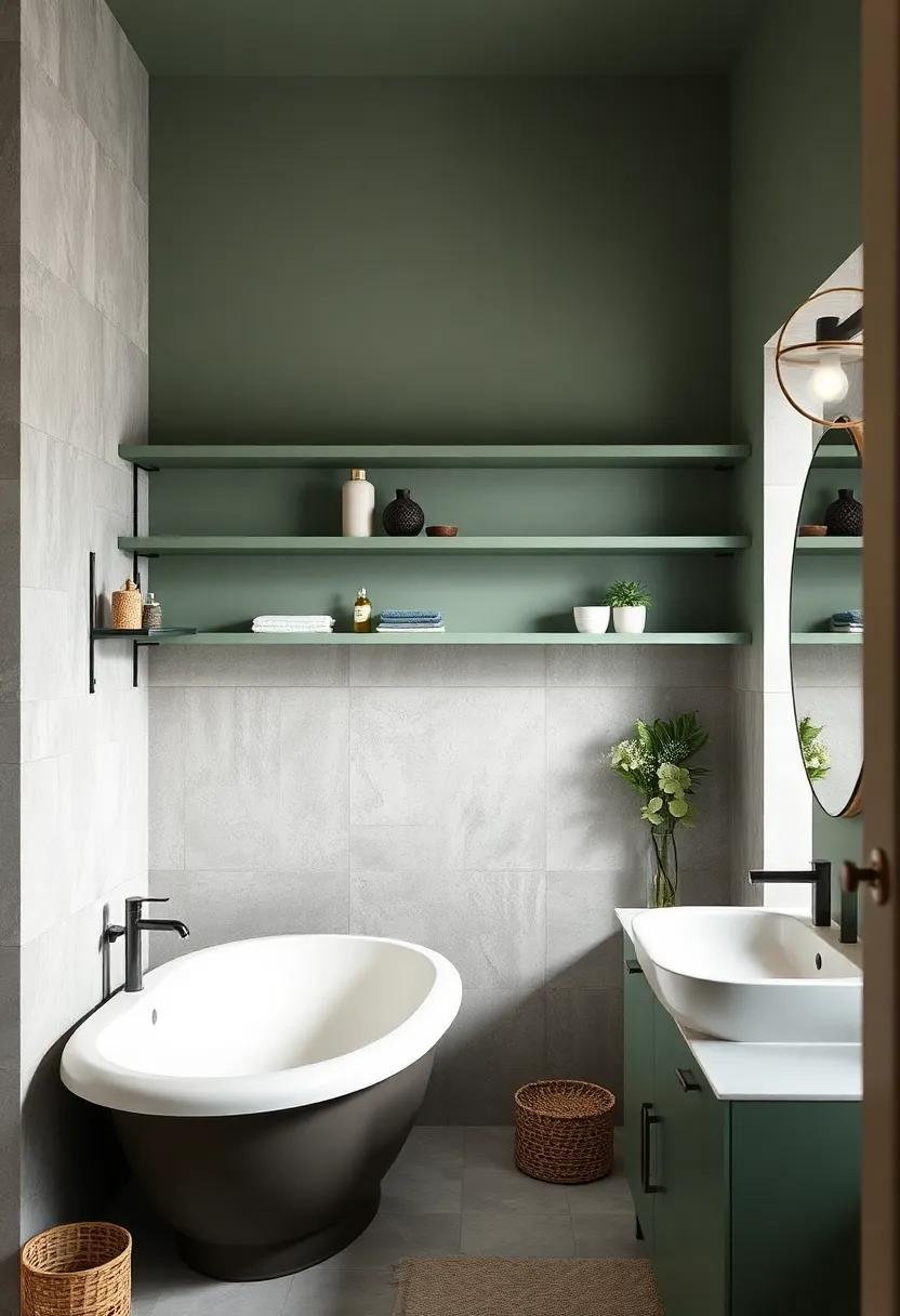 Minimalist Shelving: Install open shelving painted in sage green to display decorative items in⁣ a way that ‌keeps the space organized and stylish