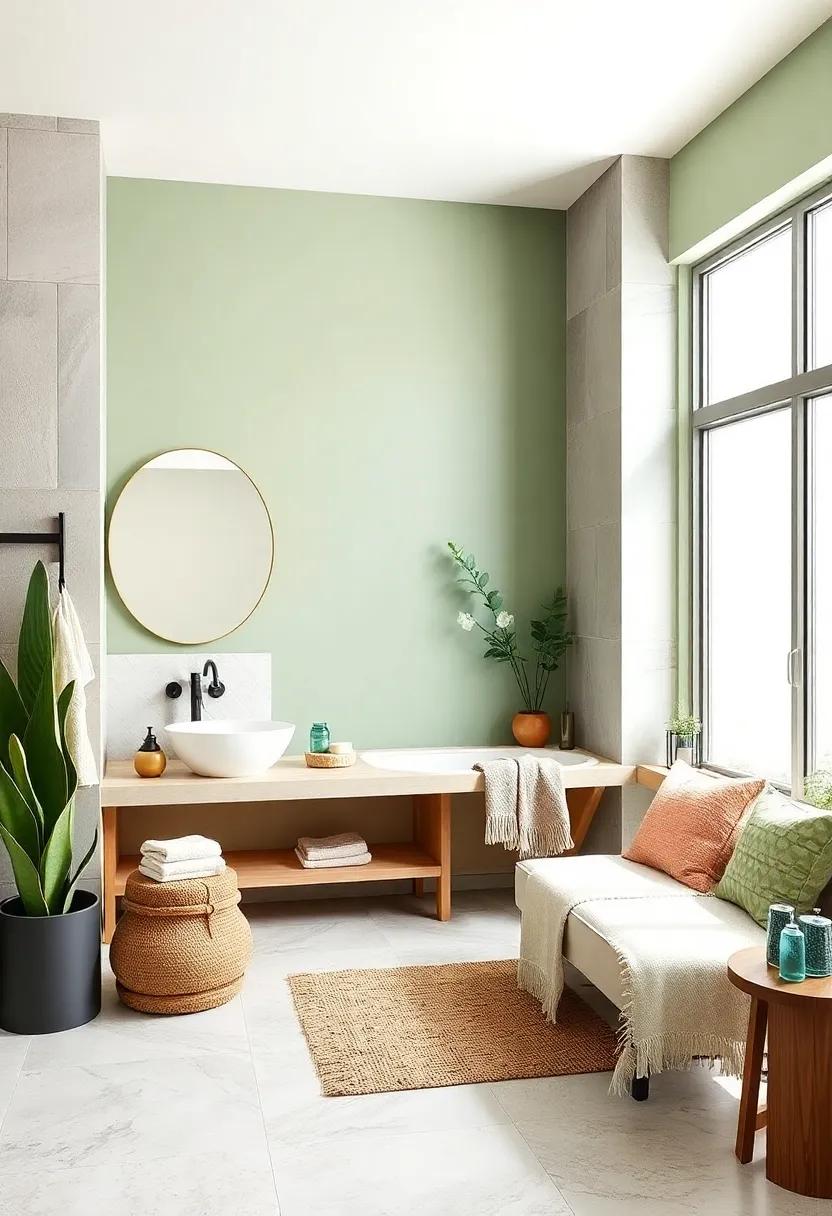 Sage Green Accent Walls: Paint one wall in sage green to add depth and interest while keeping the ⁤space fresh and inviting