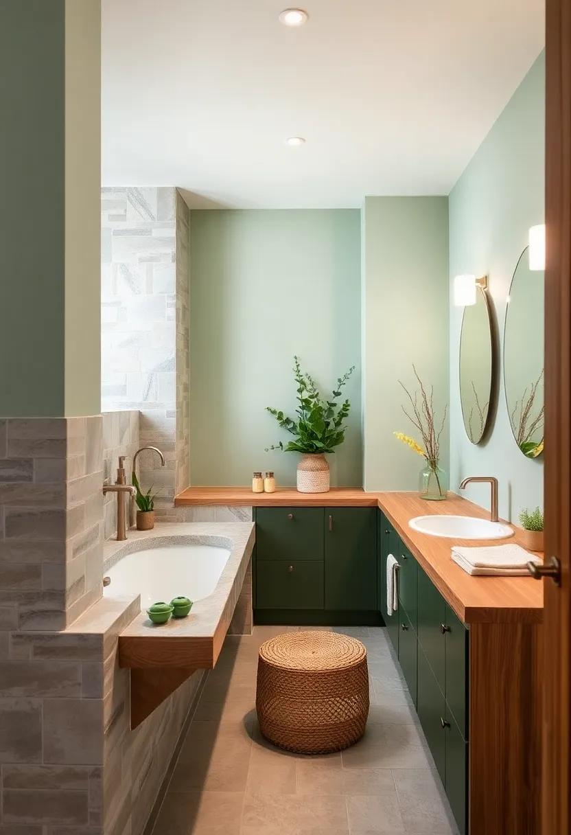 Wooden countertops: Pair sage green elements with natural wood countertops for a fresh, earthy vibe that‍ balances rustic and ⁣modern styles