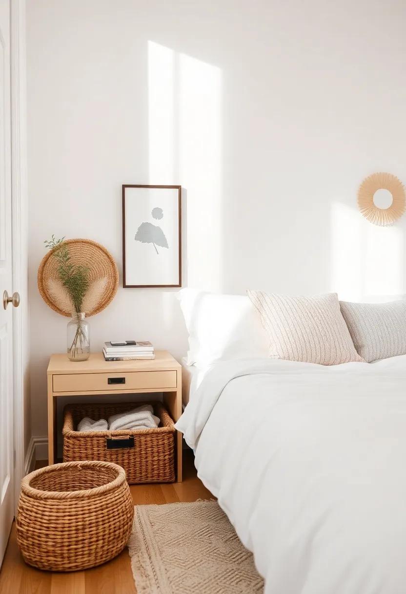 Functional Storage: Use stylish storage solutions like woven baskets and under-bed drawers to maintain a tidy environment that ‍promotes peace of ‌mind