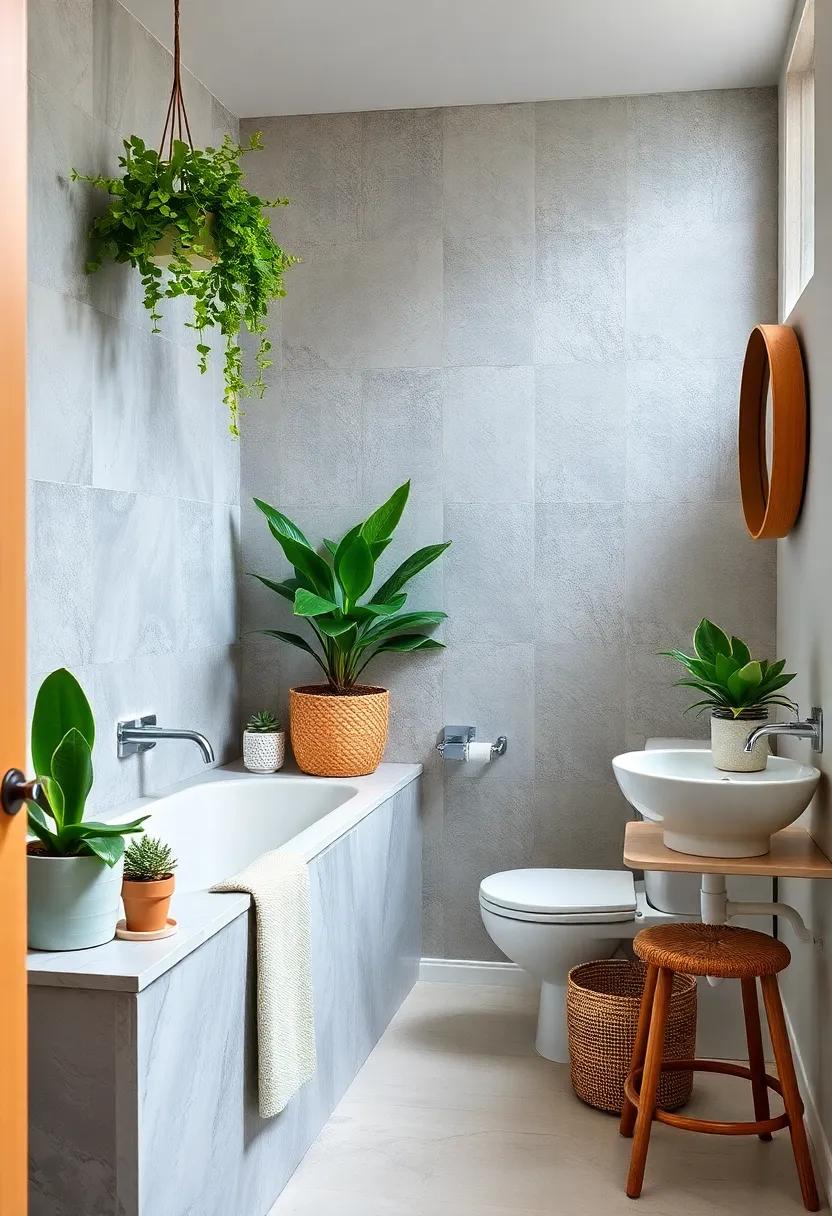 Functional Plants: Select hardy ​indoor⁢ plants that thrive in humidity for ‌a⁤ touch of greenery without the fuss, adding ​life to the ⁣decor