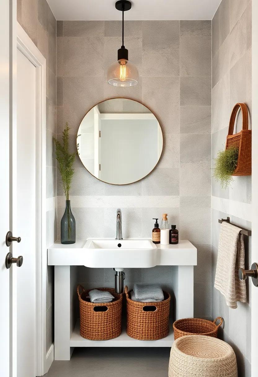 under-sink​ Baskets: Use decorative baskets under the sink‍ to ⁢hide away cleaning supplies⁤ while adding a touch⁤ of style