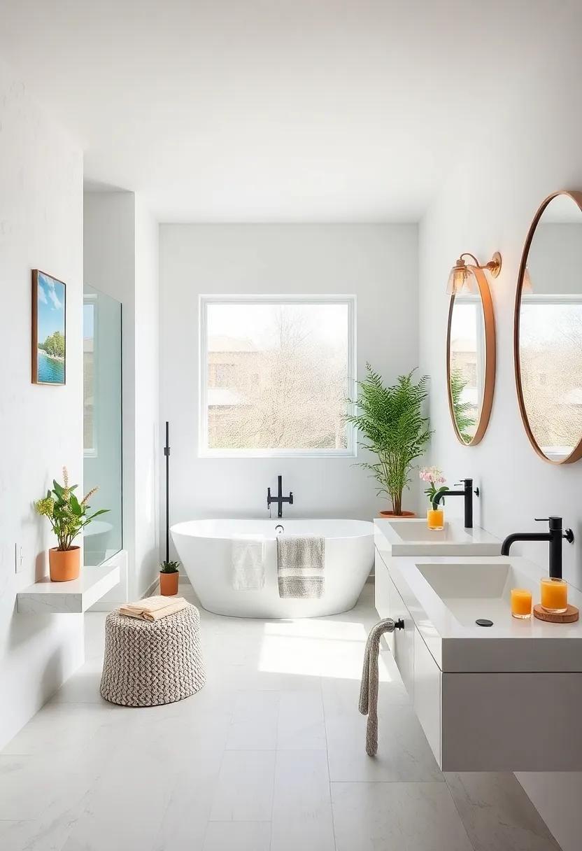refreshing White: Opt for⁤ crisp‍ white walls paired ‍with ‌colorful accents to create an airy ‍and open feel, making your‍ bathroom‍ seem larger than life