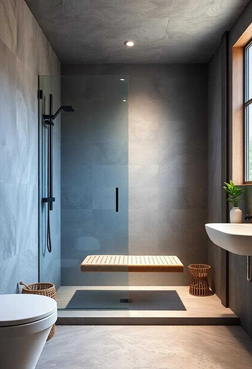 Shower Bench: Incorporate a built-in or⁣ collapsible shower bench for convenience and a ‍spa-like feel without taking‌ up⁢ significant floor⁢ space
