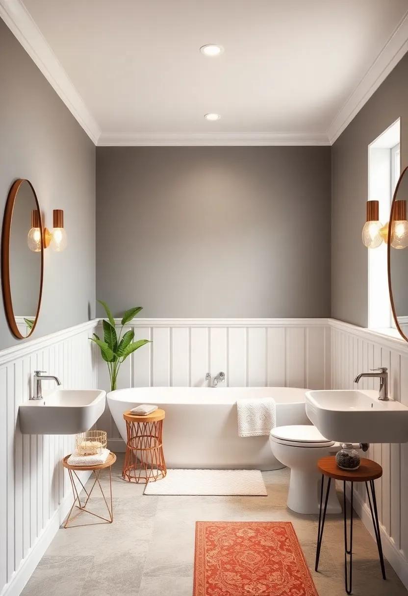 Embrace the simplicity of board and batten wainscoting, which adds a structured look while maintaining a chic appeal