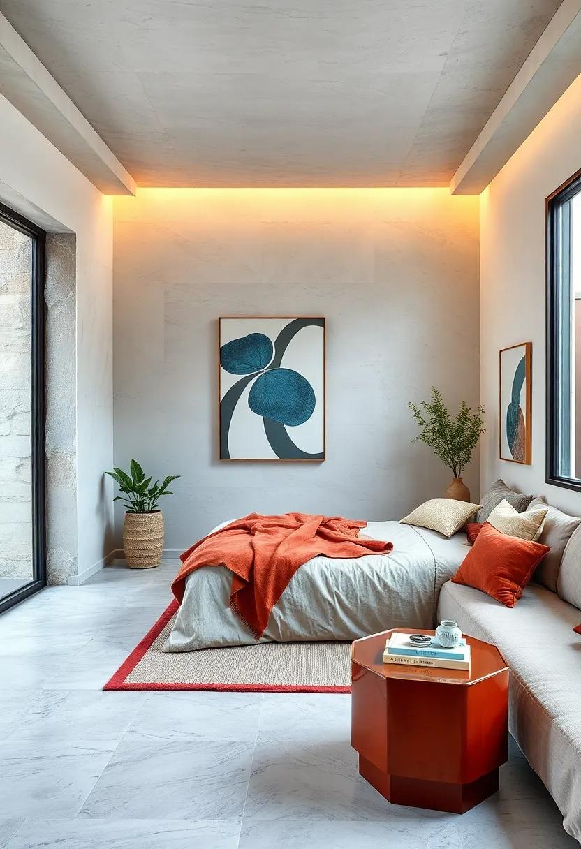 Think Horizontal: Choose wide, low furniture that can spread out across the wall, grounding the space and enhancing the open ambiance