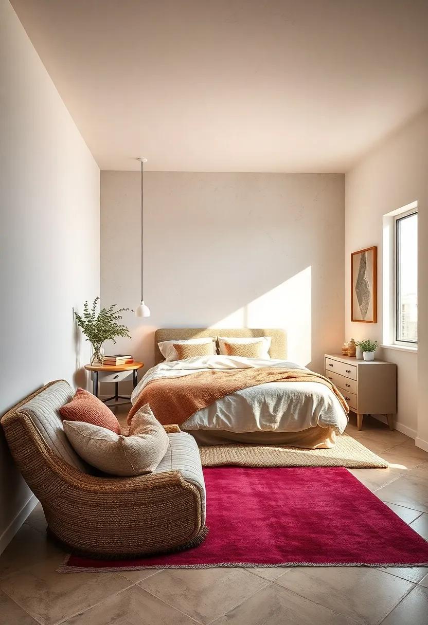 Let the Light In: Use sheer curtains or blinds that can be easily drawn back to flood your room with natural light