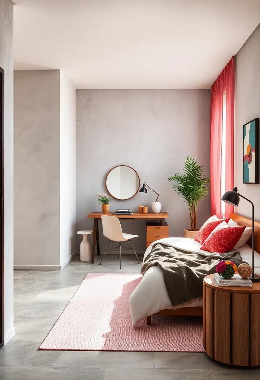 Sneak in a Workspace: Designate a small nook for work with a compact desk and chair that can blend seamlessly when not in use