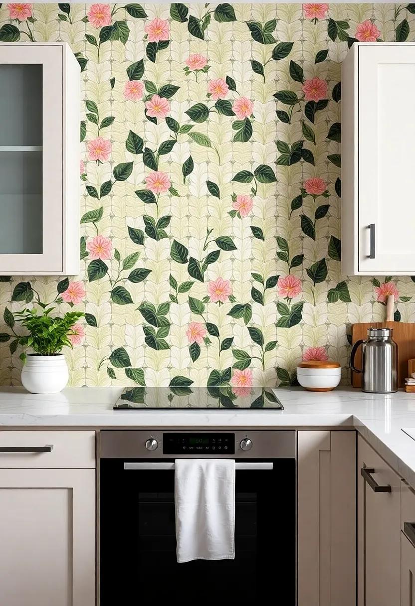 Nature-Inspired Patterns: Use tiles that mimic natural elements, such as leaves or flowers, to bring a sense of tranquility and freshness to your cooking space