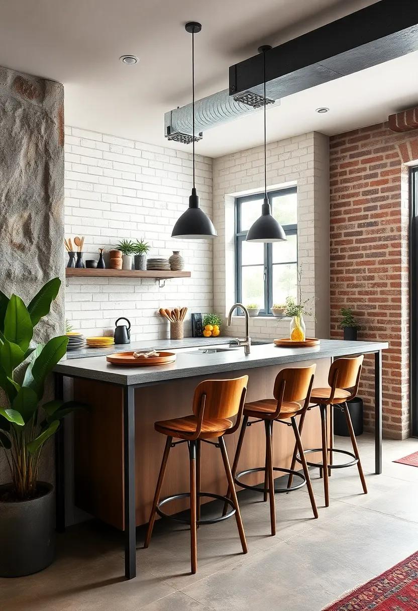 Industrial Style: Incorporate‌ metal​ and exposed brick ​designs into your breakfast bar for an edgy, urban ‌feel⁣ that’s ‍both stylish​ and inviting
